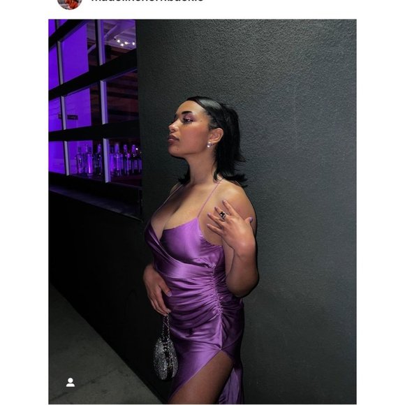 The Sei Strappy Gathered Dress in Lilac Purple 2 New Womens Maxi Long Dress - Picture 11 of 16